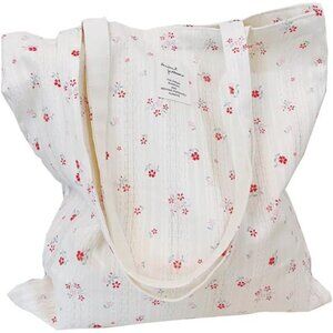 Cotton Canvas Tote Bag Grocery Cloth Bag-floral Z